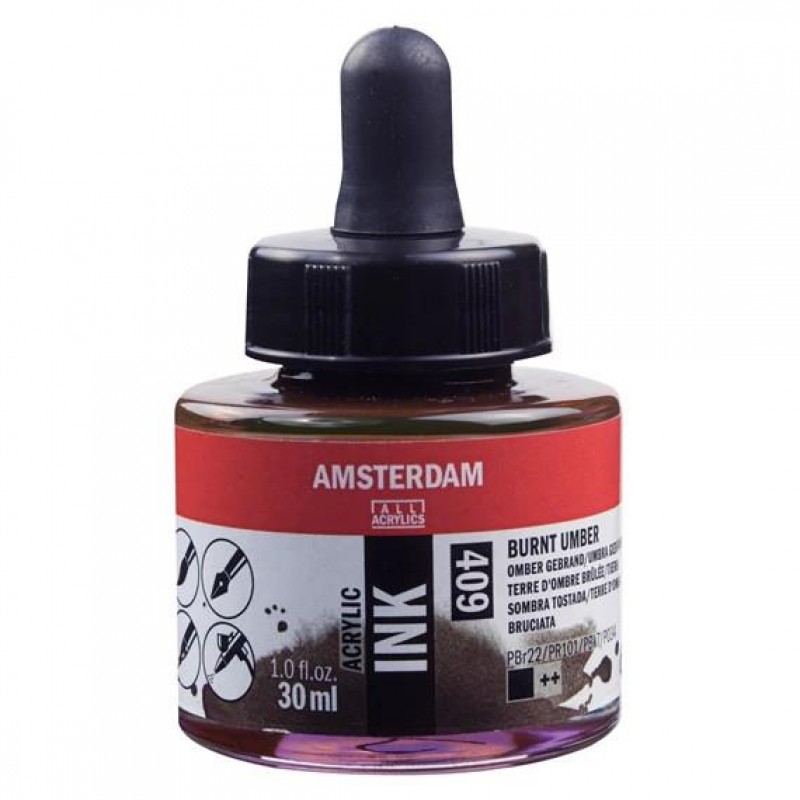 Amsterdam Acrylic Ink 30ml 409 Burnt Umber