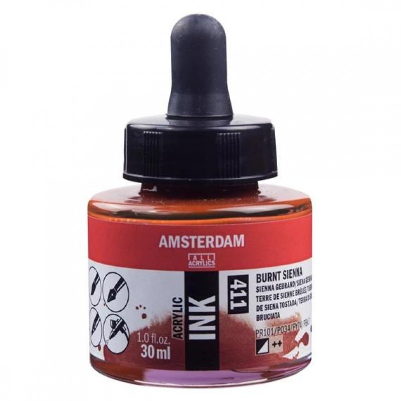 Amsterdam Acrylic Ink 30ml 411 Burnt Sienna