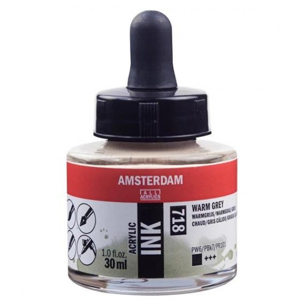 Amsterdam Acrylic Ink 30ml 718 Warm Grey Amsterdam Acrylic Ink 30ml 718 Warm Grey