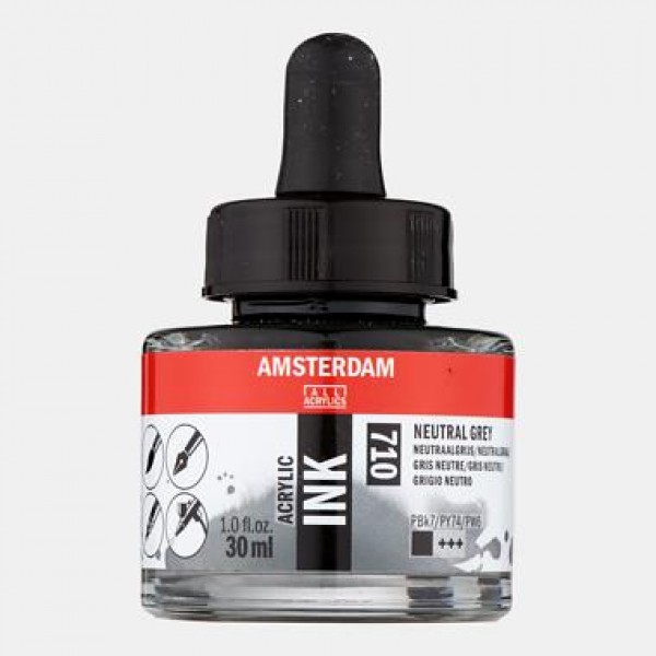 Amsterdam Acrylic Ink 30ml 710 Neutral Grey Amsterdam Acrylic Ink 30ml 710 Neutral Grey