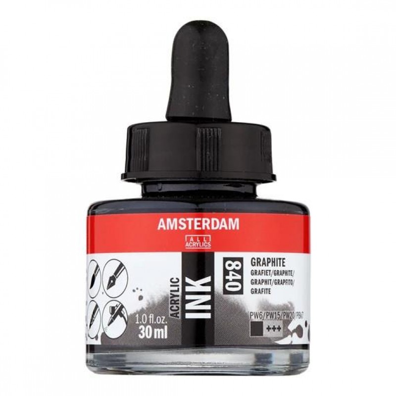 Amsterdam Acrylic Ink 30ml 840 Graphite Amsterdam Acrylic Ink 30ml 840 Graphite