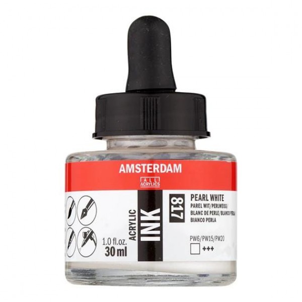 Amsterdam Acrylic Ink 30ml 817 Pearl White Amsterdam Acrylic Ink 30ml 817 Pearl White