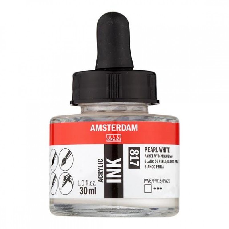 Amsterdam Acrylic Ink 30ml 817 Pearl White