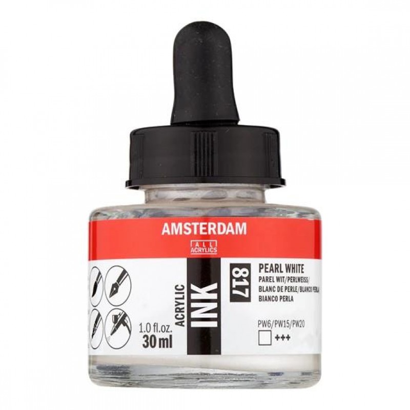 Amsterdam Acrylic Ink 30ml 817 Pearl White Amsterdam Acrylic Ink 30ml 817 Pearl White