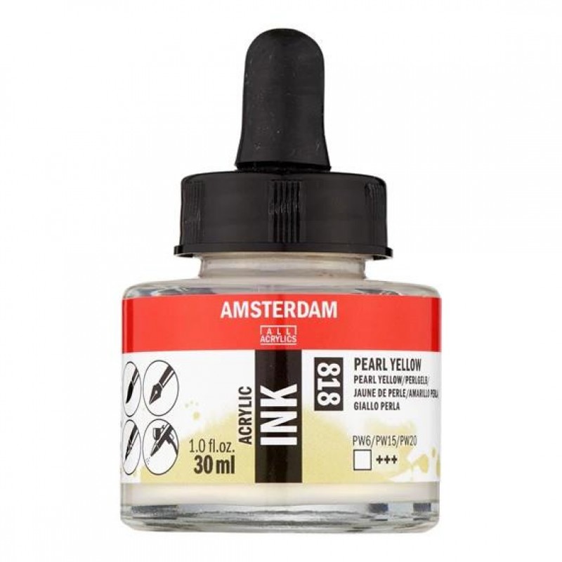 Amsterdam Acrylic Ink 30ml 818 Pearl Yellow