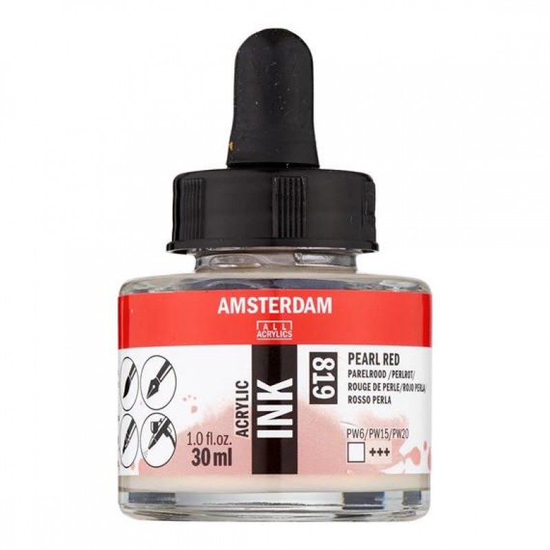 Amsterdam Acrylic Ink 30ml 819 Pearl Red Amsterdam Acrylic Ink 30ml 819 Pearl Red