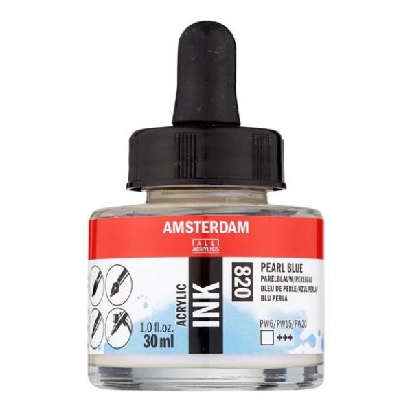 Amsterdam Acrylic Ink 30ml 820 Pearl Blue Amsterdam Acrylic Ink 30ml 820 Pearl Blue