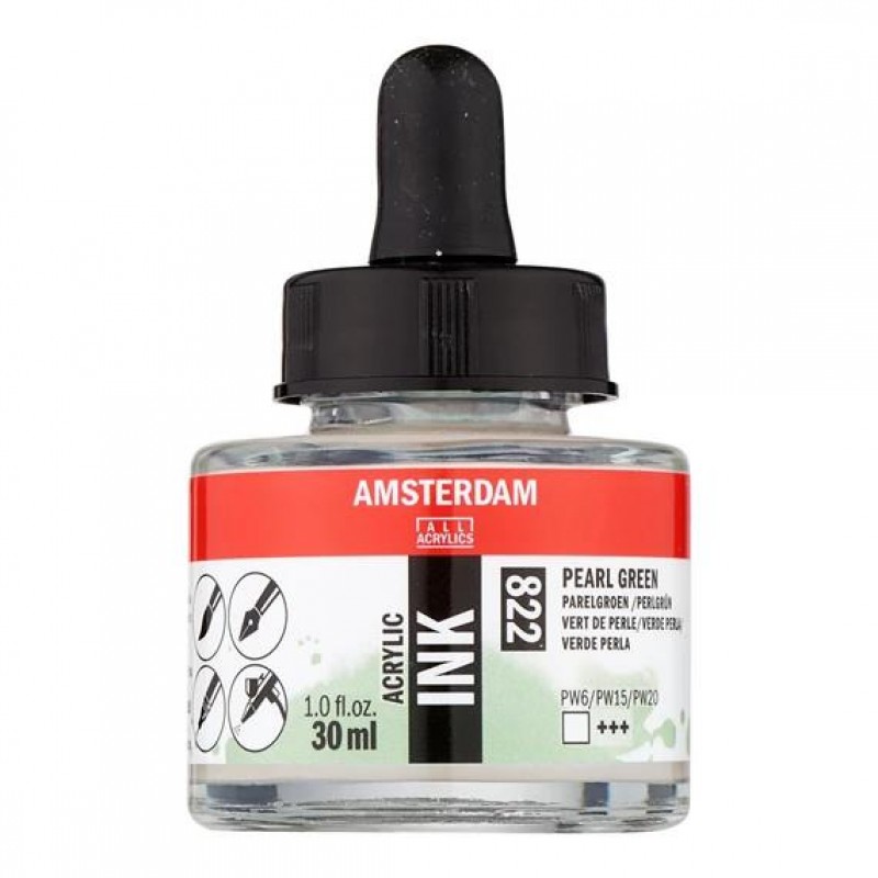 Amsterdam Acrylic Ink 30ml 822 Pearl Green