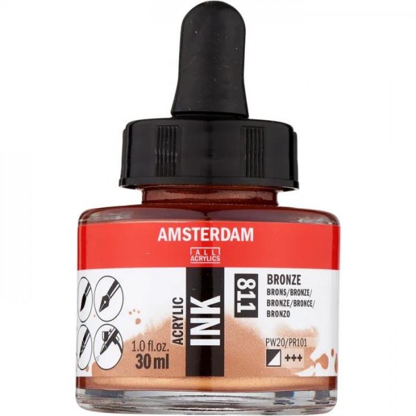 Amsterdam Acrylic Ink 30ml 811 Bronze Amsterdam Acrylic Ink 30ml 811 Bronze
