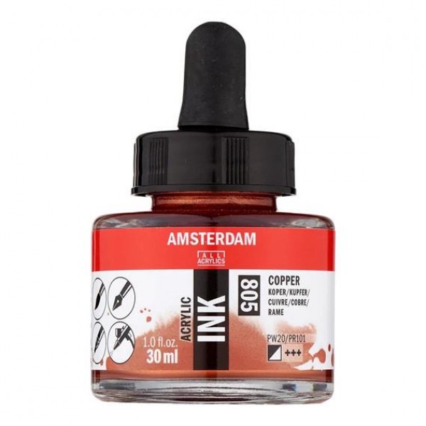 Amsterdam Acrylic Ink 30ml 805 Copper Amsterdam Acrylic Ink 30ml 805 Copper