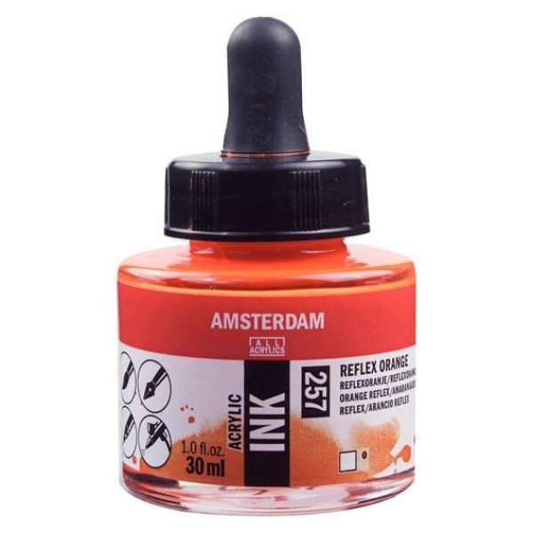 Amsterdam Acrylic Ink 30ml 257 Reflex Orange Amsterdam Acrylic Ink 30ml 257 Reflex Orange