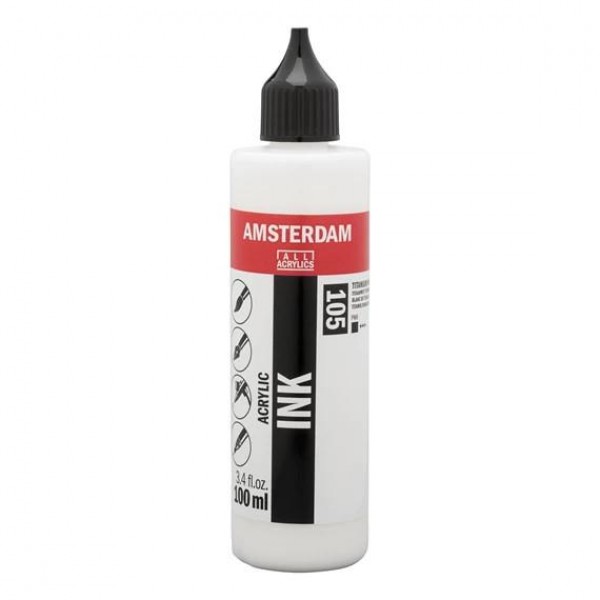 Amsterdam Acrylic Ink 100ml 105 Titanium White Amsterdam Acrylic Ink 100ml 105 Titanium White