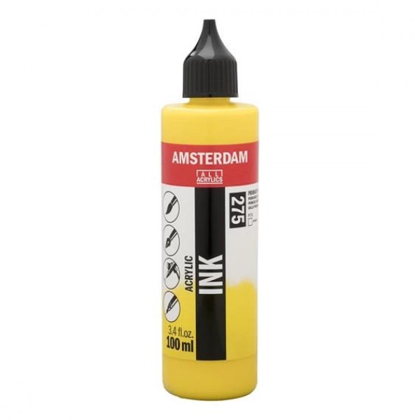 Amsterdam Acrylic Ink 100ml 275 Primary Yellow Amsterdam Acrylic Ink 100ml 275 Primary Yellow