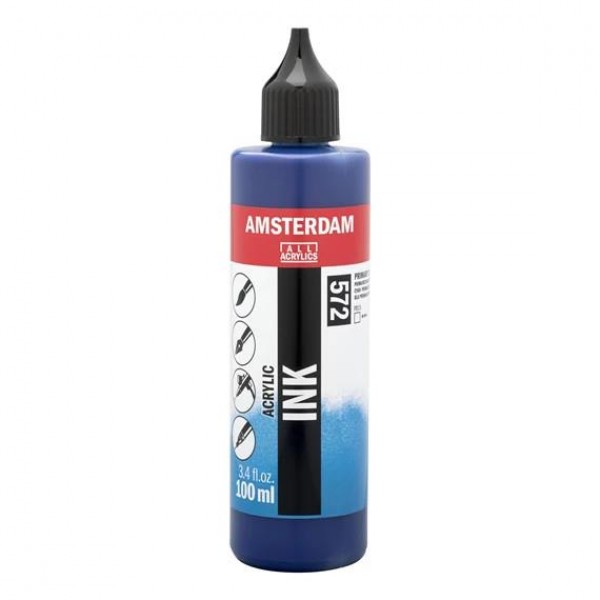 Amsterdam Acrylic Ink 100ml 572 Primary Cyan Amsterdam Acrylic Ink 100ml 572 Primary Cyan