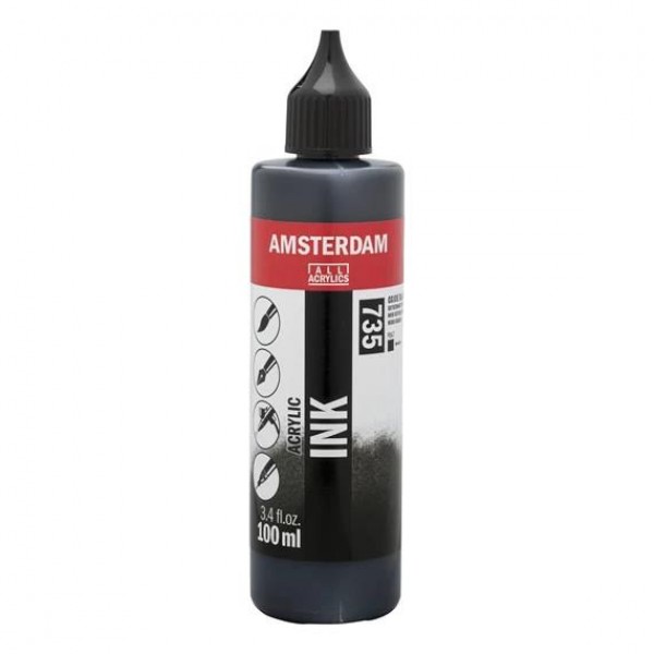 Amsterdam Acrylic Ink 100ml 735 Oxide Black Amsterdam Acrylic Ink 100ml 735 Oxide Black