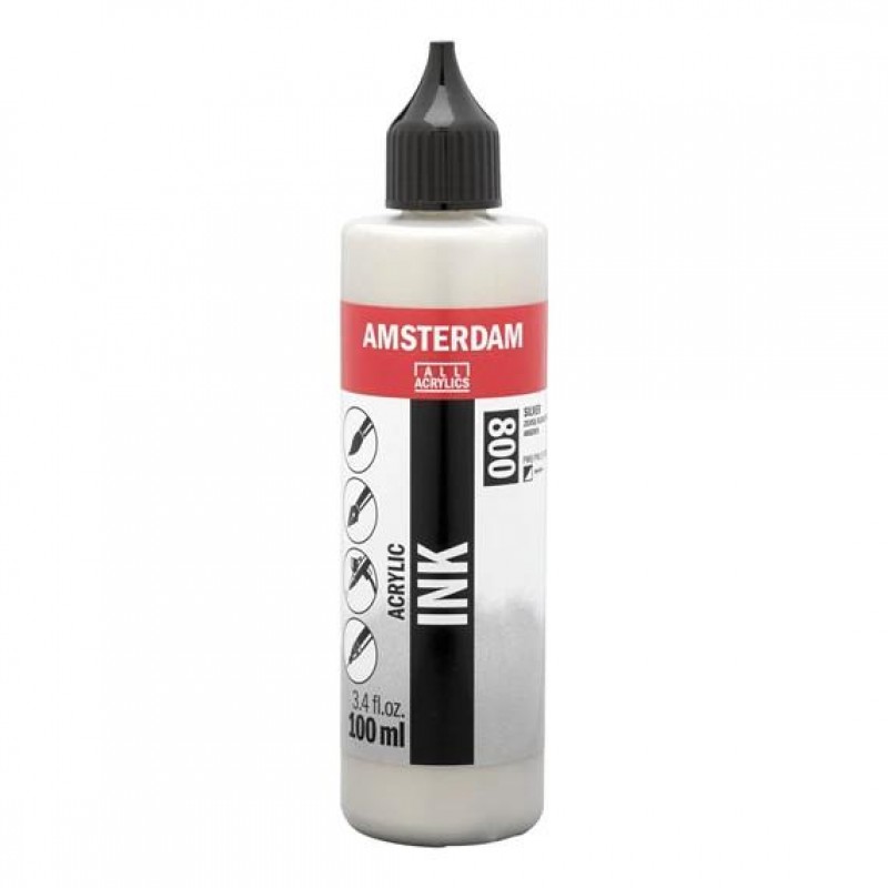 Amsterdam Acrylic Ink 100ml 800 Silver