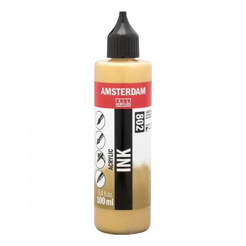 Amsterdam Acrylic Ink 100ml 802 Light Gold