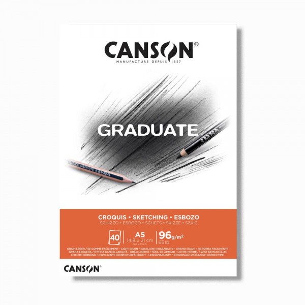 Canson Μπλοκ Σχεδίου Graduate Croquis 96gr A5 40 φύλλα