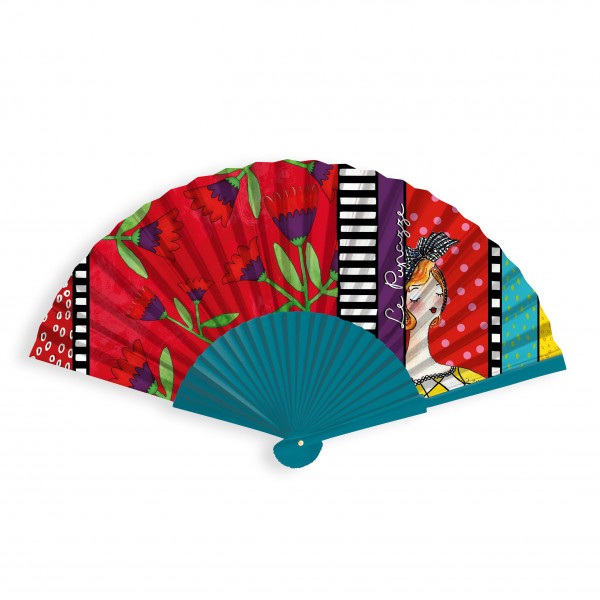 Βεντάλια Le Pupazze Red 23x41cm