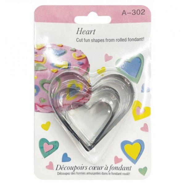 Σετ 3 Μεταλλικά Kουπ πατ Καρδιά Σετ 3 Μεταλλικά Kουπ πατ Καρδιά