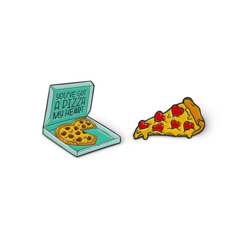 Enamel Key Ring Pizza