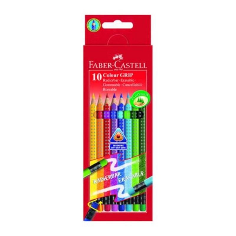 Faber Castell Σετ 10 Ξυλομπογιές με γόμα