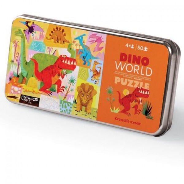 Crocodile Creek Tin Παζλ Dino World 50pcs Crocodile Creek Tin Παζλ Dino World 50pcs