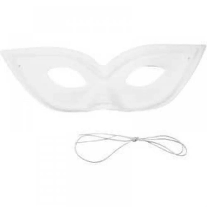Πλαστική Μάσκα Ματιών 7x20cm (YxΜ) Λευκή με Λαστιχάκι