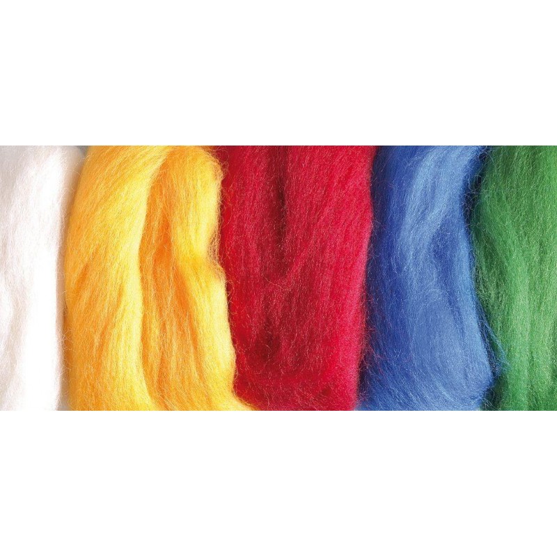 Μαλλάκι για Felt Merino superfine 19,5mic 50g Βασικά Χρώματα