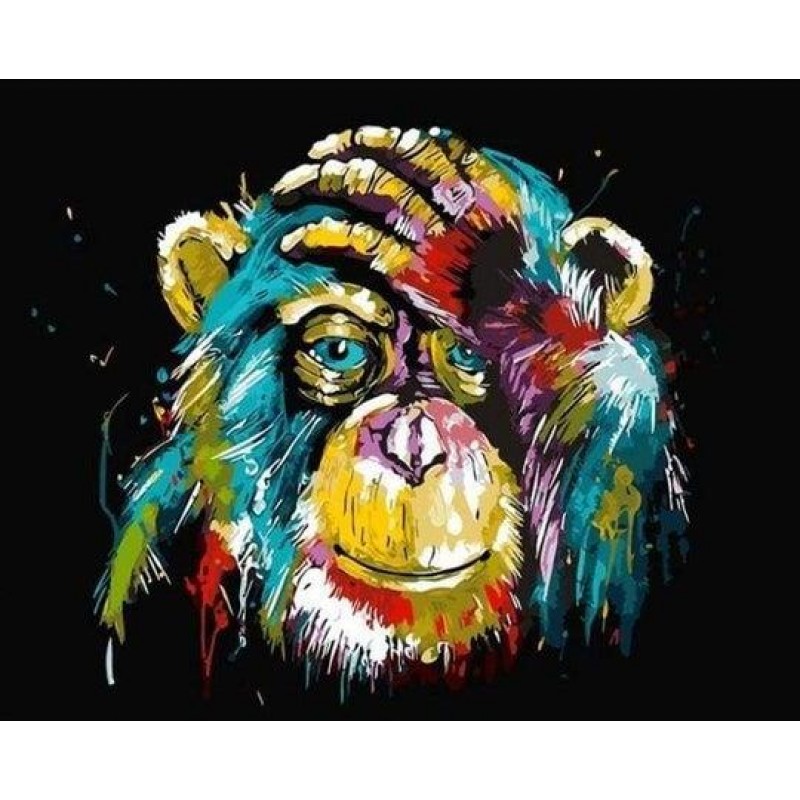 Ζωγραφική με Αριθμούς Τελάρο 40x50cm Pop Art Μαϊμού