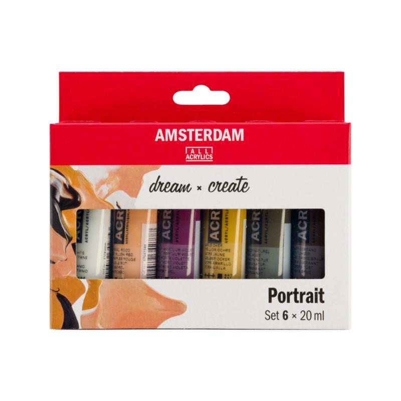 Amsterdam Σετ 6 Ακρυλικά Χρώματα 20ml Portrait
