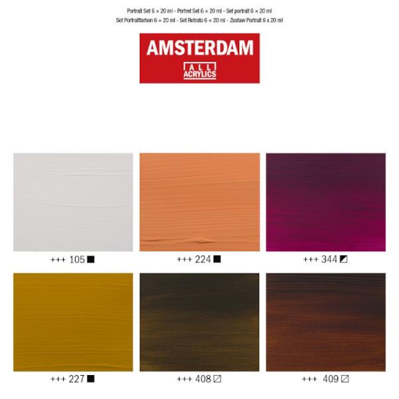 Amsterdam Σετ 6 Ακρυλικά Χρώματα 20ml Portrait