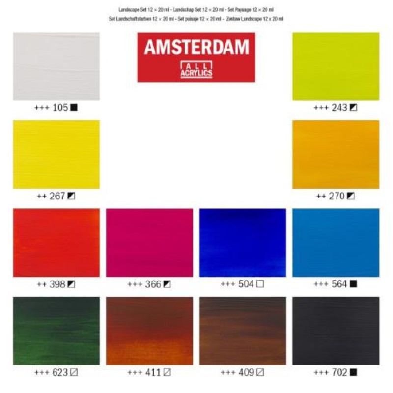 Amsterdam Σετ 12 Ακρυλικά Χρώματα 20ml Landscape
