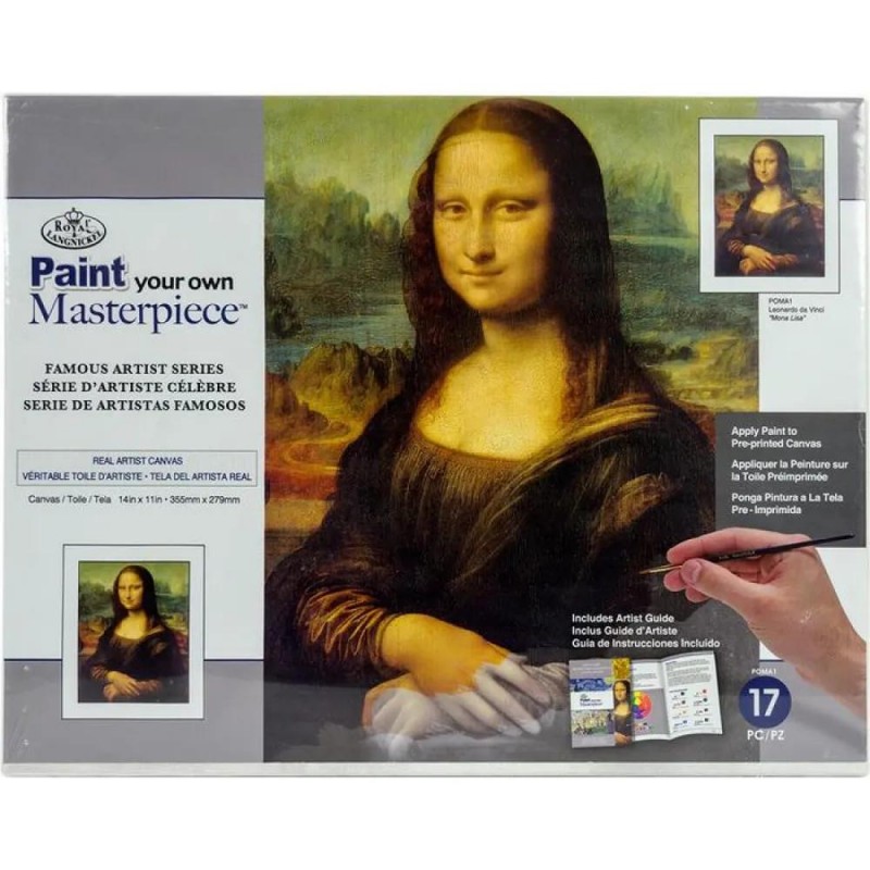 Προσχεδιασμένο Τελάρο με Χρωματα και Πινέλα - Mona Lisa