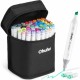 Ohuhu Art Markers Σετ 60 Μαρκαδόροι Διπλής Fine-Chisel Μύτης σε Κασετίνα