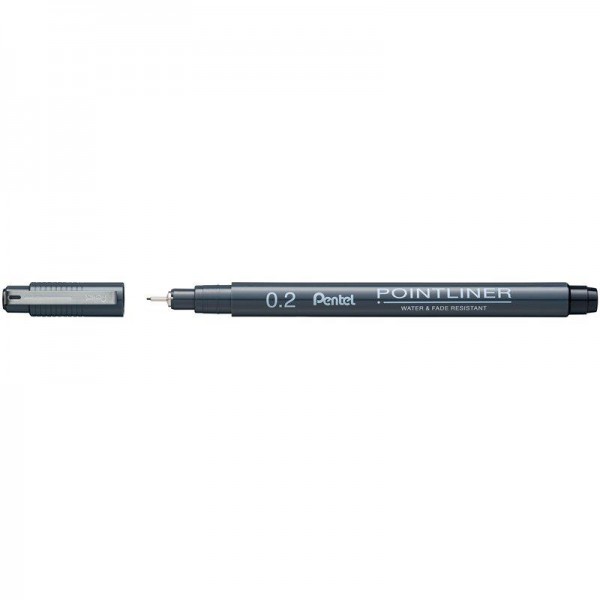 Pentel Μαρκαδόρος Pointlinner Μαύρος 0.2