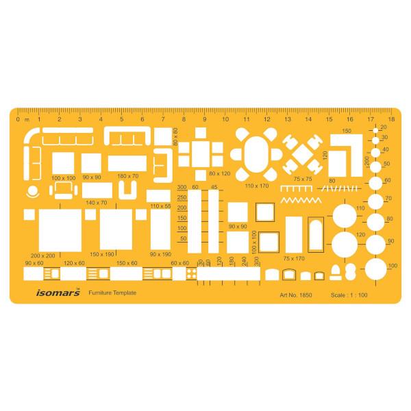 Isomars Στενσιλ Αρχιτεκτονικής (Σαμπλόν) 1850 - Έπιπλα 1: 100 Isomars Στενσιλ Αρχιτεκτονικής (Σαμπλόν) 1850 - Έπιπλα 1: 100