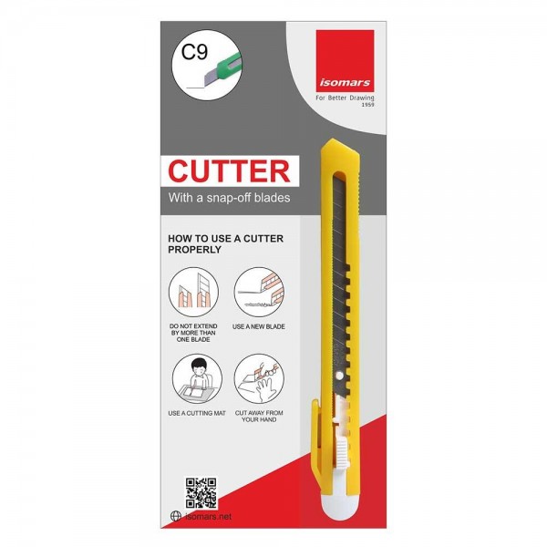 Isomars Πλαστικό Κοπίδι 14cm με λάμα 9mm Isomars Πλαστικό Κοπίδι 14cm με λάμα 9mm