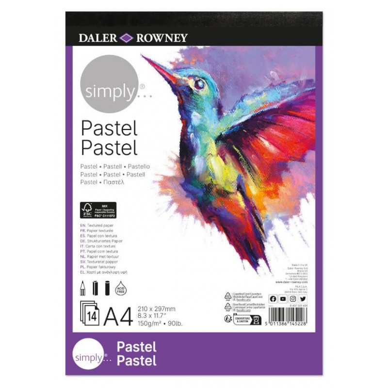 Daler Simply Μπλοκ για Παστέλ A4 150gr 14 Φύλλα