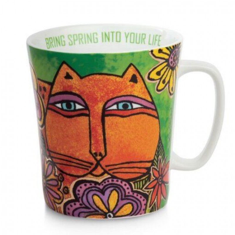 Laurel Burch Κούπα Πορσελάνης Green Cat 430ml