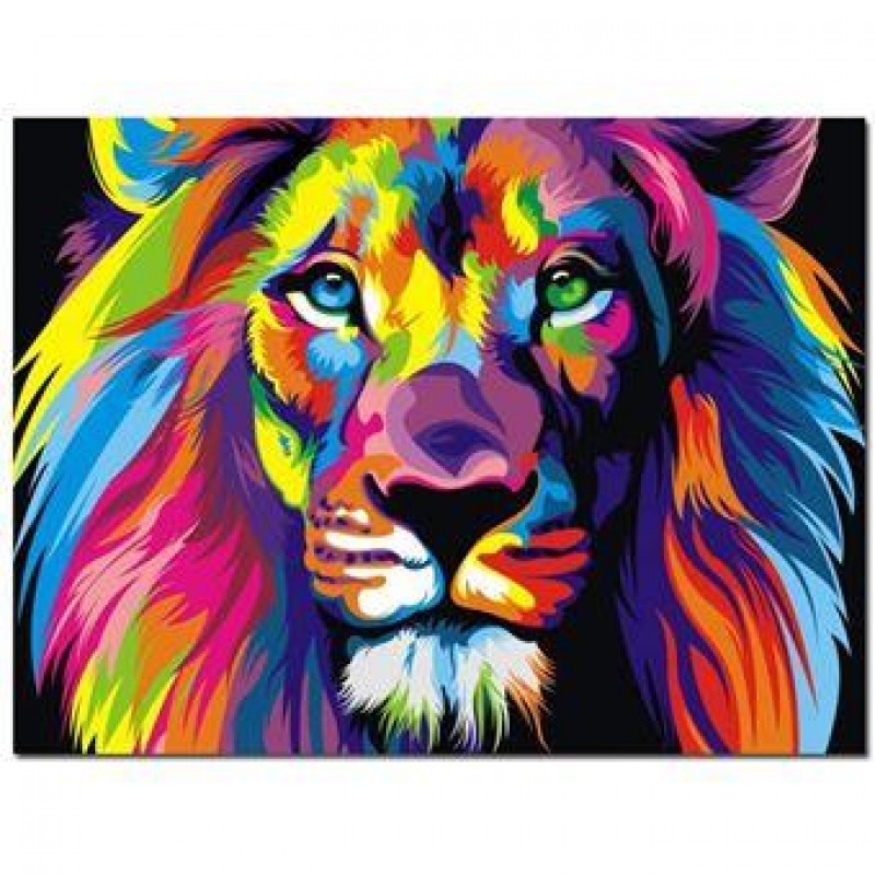 Ζωγραφική με Αριθμούς Τελάρο 40x50cm Pop Art Λιοντάρι