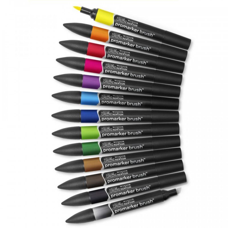 Winsor n Newton 12+1 Μαρκαδόροι Promarker Brush Vibrant Tones