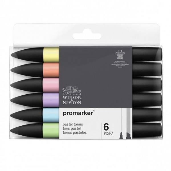 Winsor n Newton 6 Μαρκαδόροι Promarker Pastel Αποχρώσεις