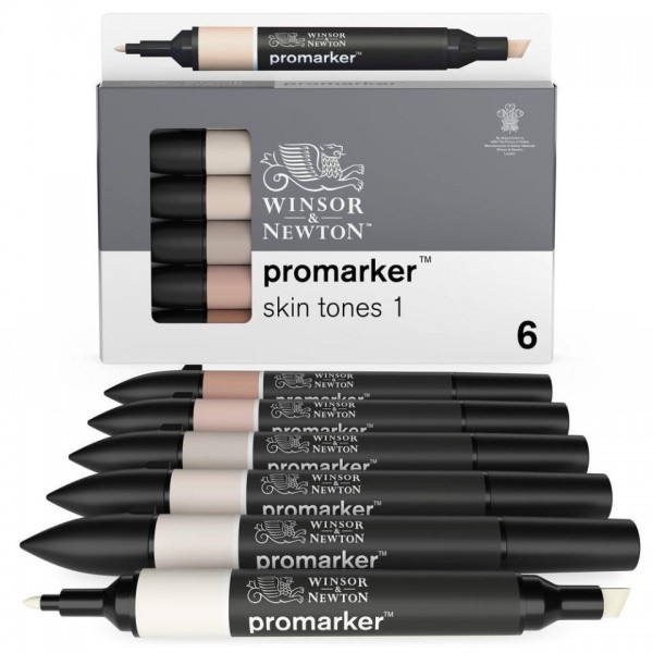 Winsor n Newton 6 Μαρκαδόροι Promarker Χρώμα Δέρματος Set 1