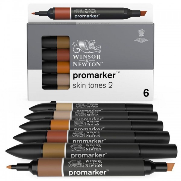 Winsor n Newton 6 Μαρκαδόροι Promarker Χρώμα Δέρματος Set 2