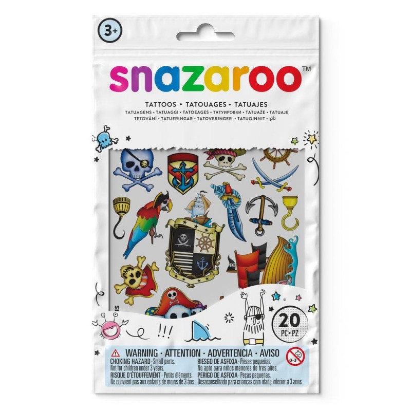 Snazaroo 20 Αυτοκόλλητα Tατουάζ Pirates
