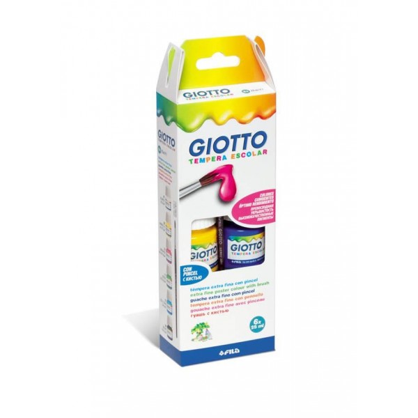 Giotto Σετ 6 Τέμπερες 25ml +1 Πινέλο Giotto Σετ 6 Τέμπερες 25ml +1 Πινέλο