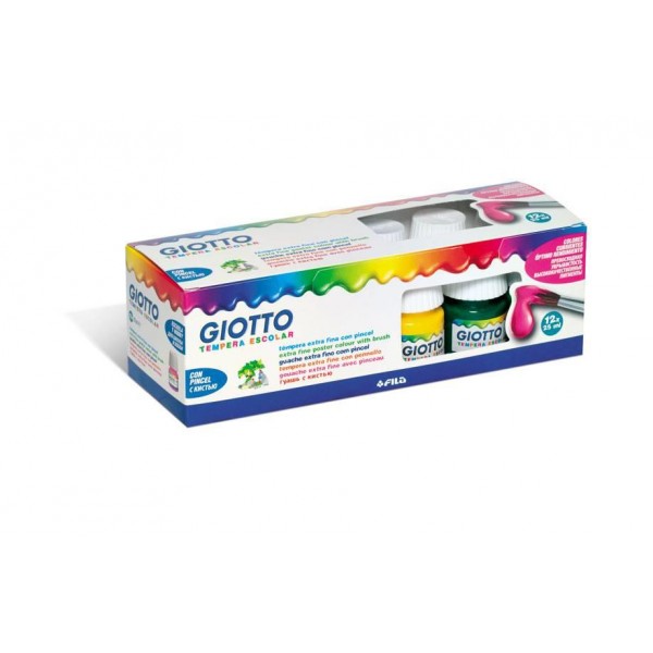 Giotto Σετ 12 Τέμπερες 25ml +1 Πινέλο Giotto Σετ 12 Τέμπερες 25ml +1 Πινέλο