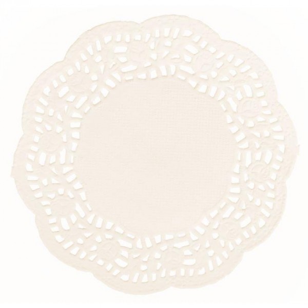 Χάρτινα Δαντελωτά Στρογγυλά Λευκά 11cm 40τεμ