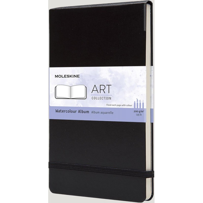 Art Watercolour Notebook Large Black 13x21cm